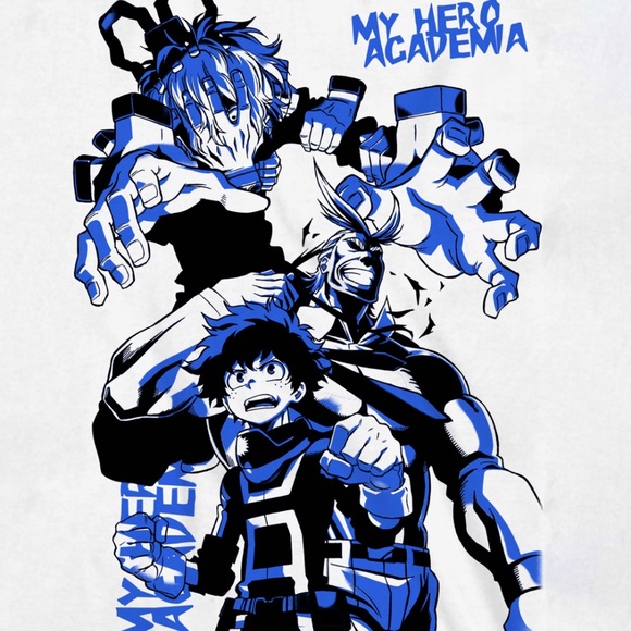 My Hero Academia Blue & White Print Tee - Picture 2 of 3